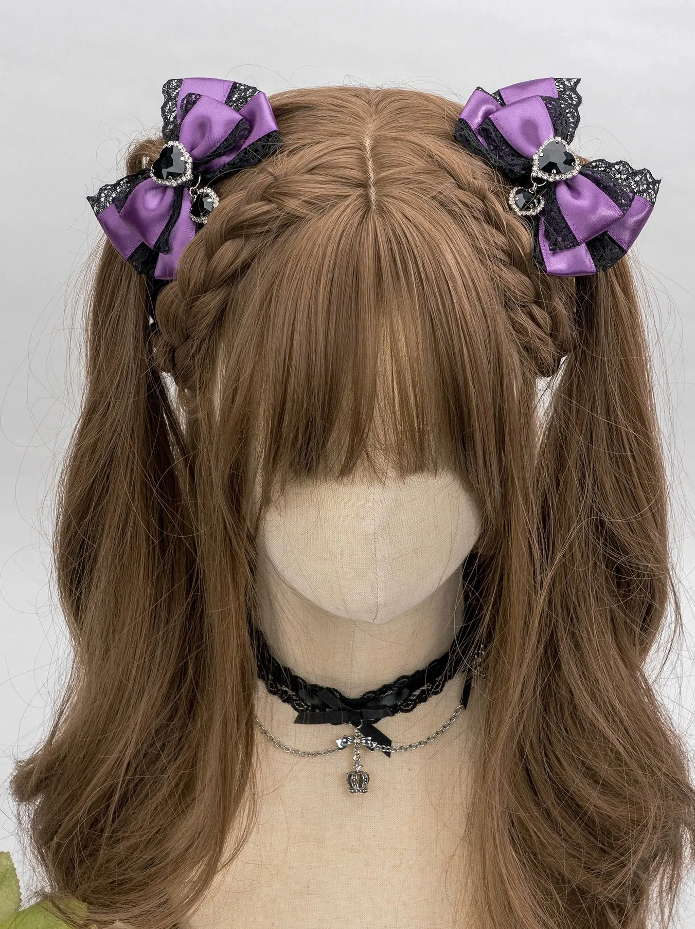 13-Color Jirai Kei Subculture Lace Rhinestone Bow Hair Clip