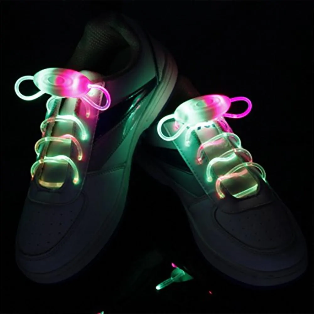 2 Pairs Novelty Luminous Shoelaces Light Up Shoestring Glowing Led Shoe Laces