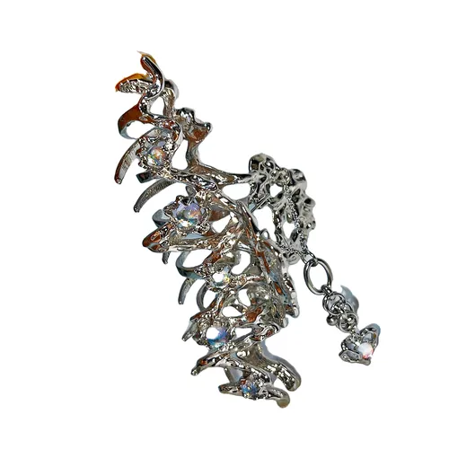 [3AMGANG] Seasonless Pierced gemstone heart hairpin