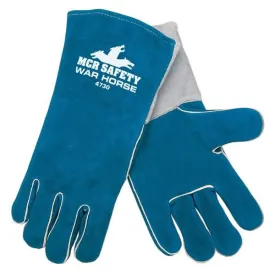 4730 MCR Safety Welding Gloves, X-Large, Leather, Blue, Foam Lining
