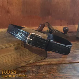 Basket Weave Black Money Belt
