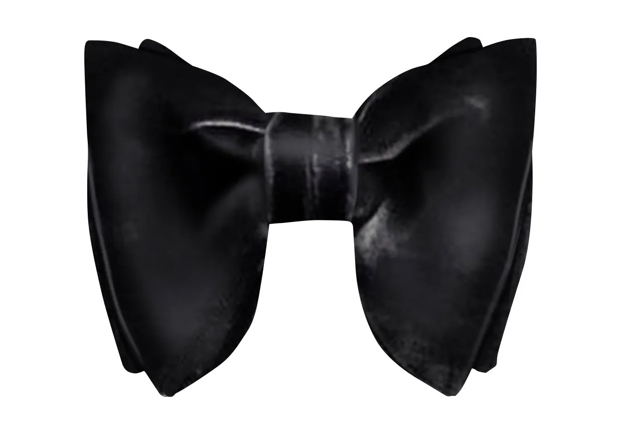 Black Velvet Evening Bow Tie - The Butterfly