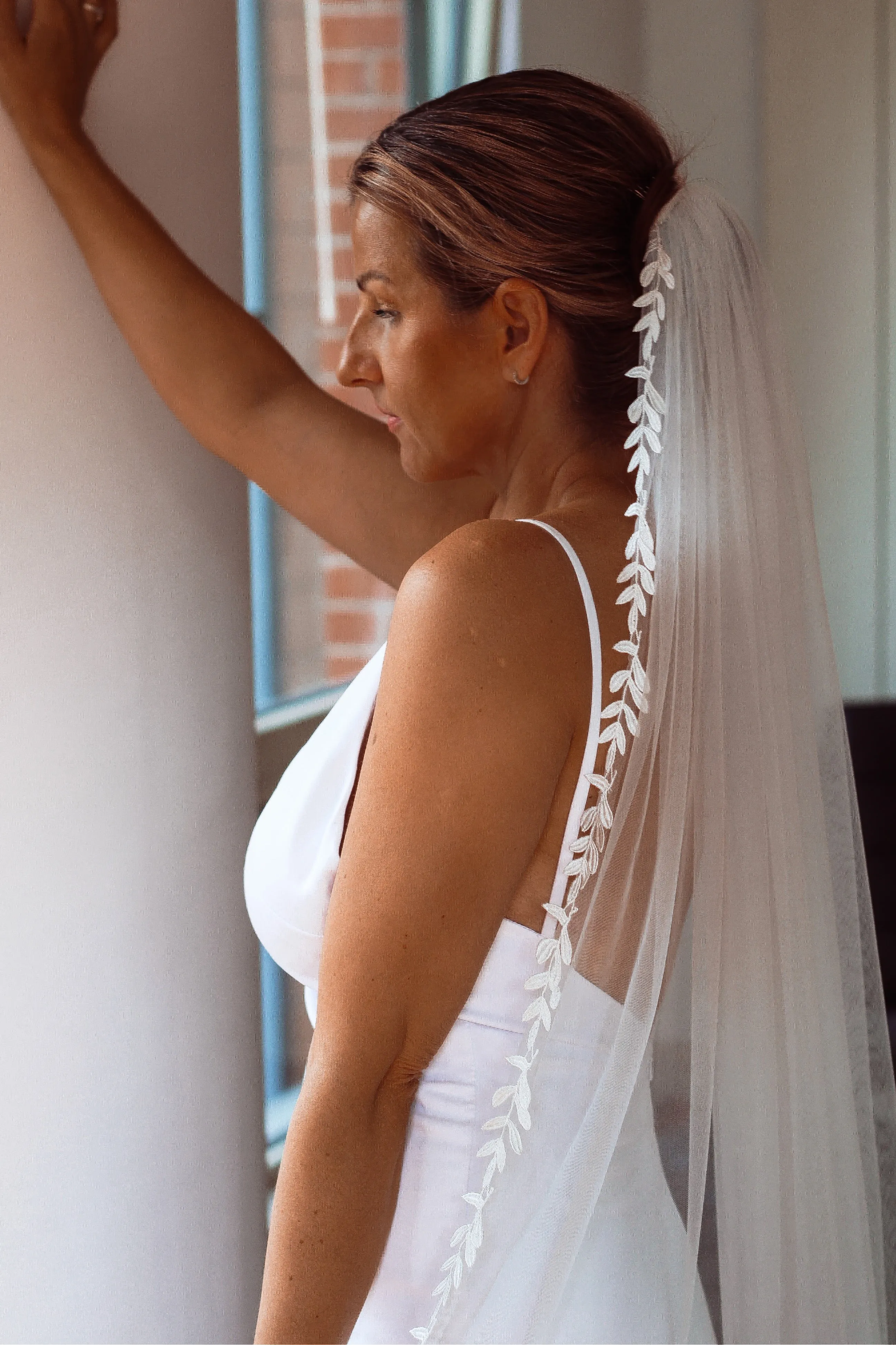 Cathedral Wedding Veil Leaf Trim