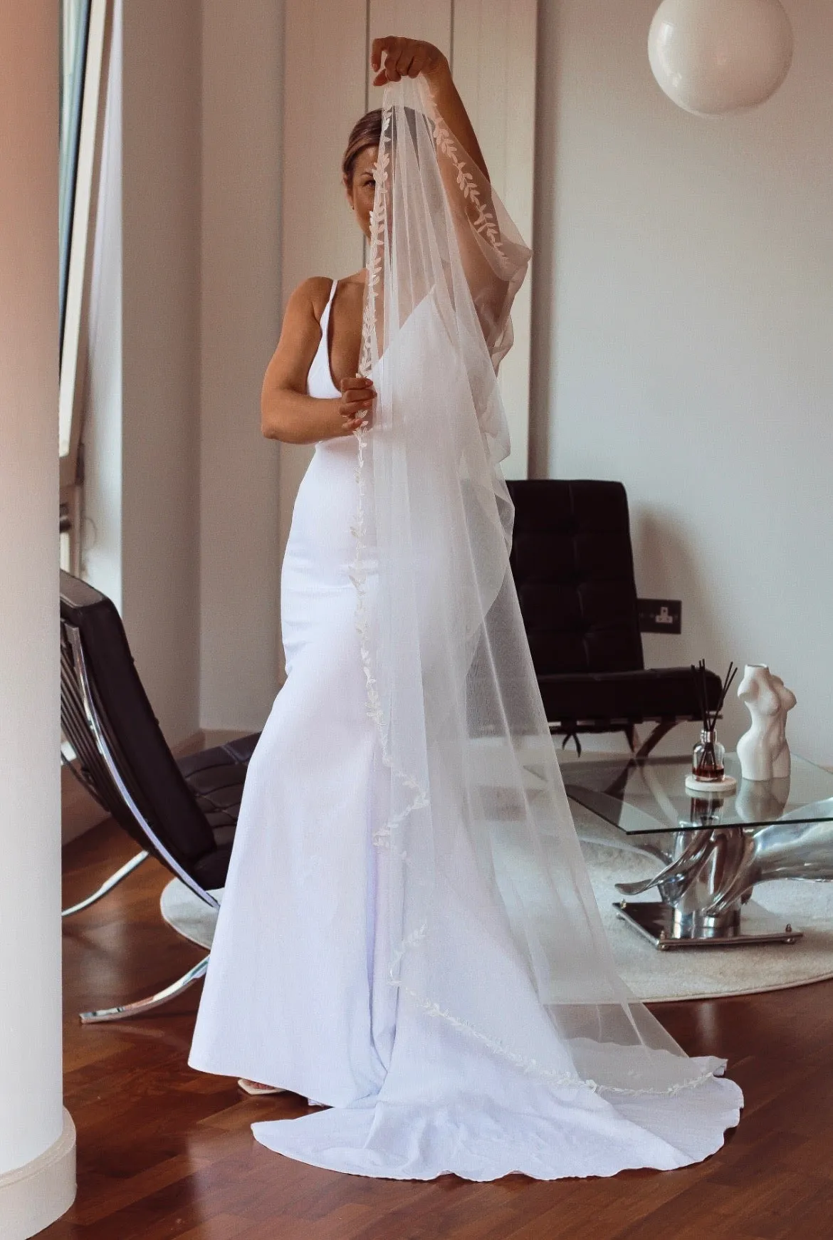Cathedral Wedding Veil Leaf Trim