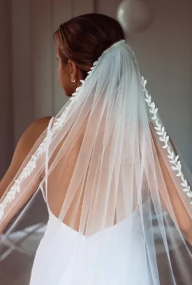 Cathedral Wedding Veil Leaf Trim