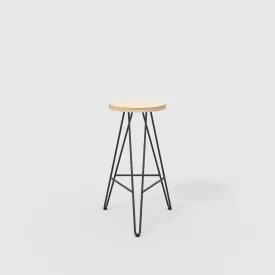 Custom Plywood Bar Stool with Hairpin Base
