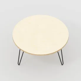 Custom Plywood Round Coffee Table with Hairpin Legs