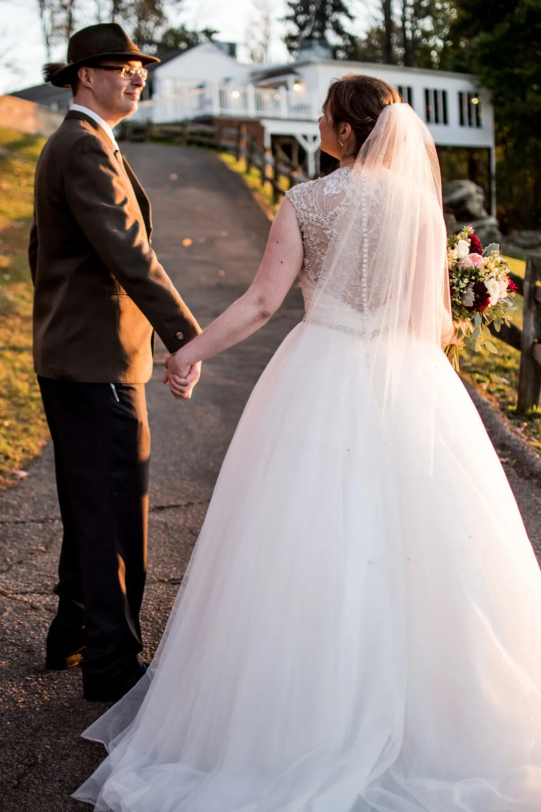 Fingertip Length Wedding Veil with Scattered Crystals, Rhinestone Bridal Veil