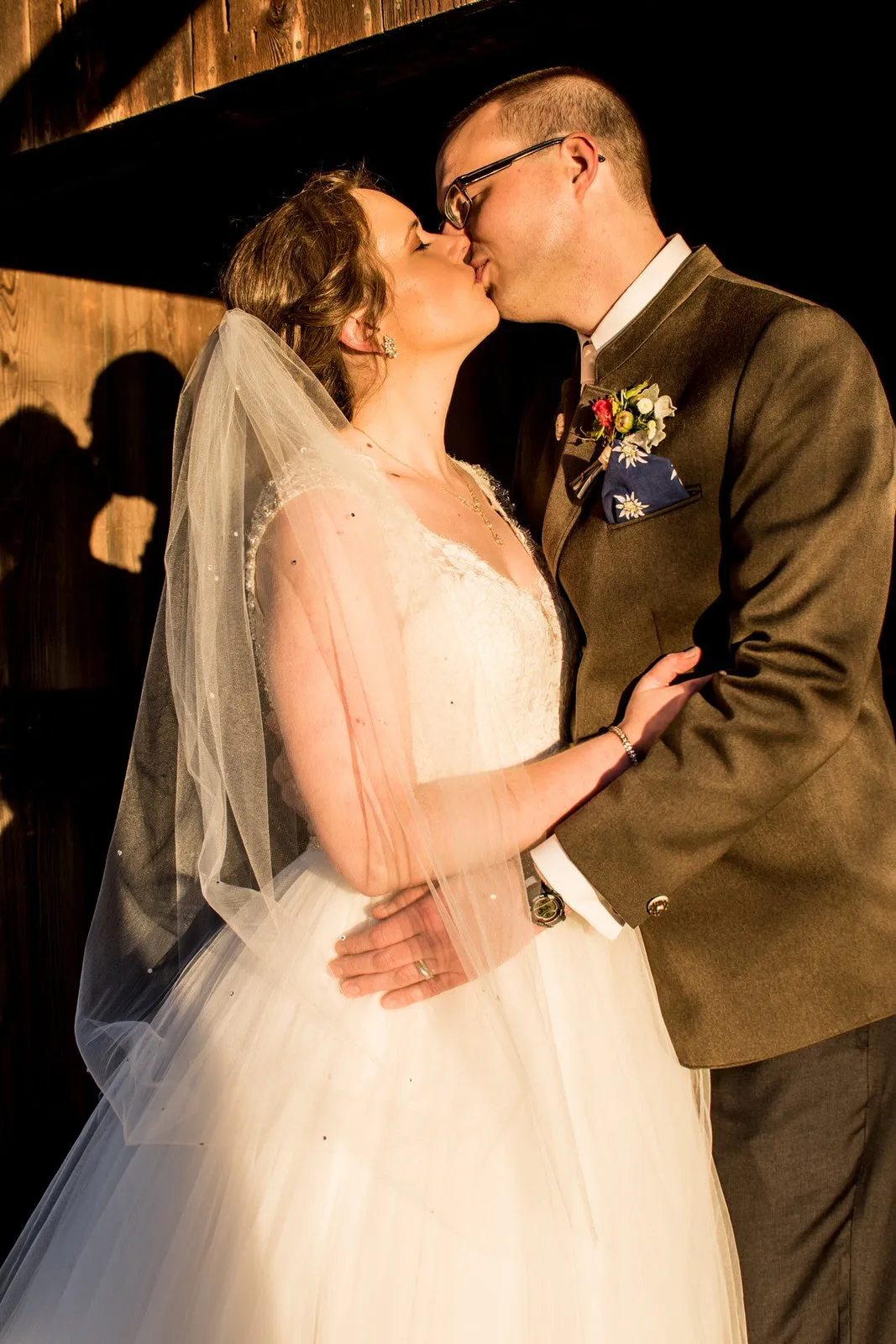 Fingertip Length Wedding Veil with Scattered Crystals, Rhinestone Bridal Veil