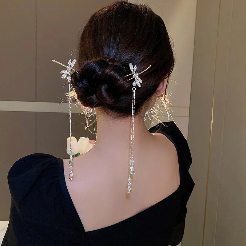 Frigid Style Snake Tulip Tassel Hanfu Hairpin Hair Accessories