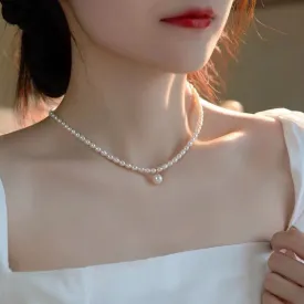 Handmade 5-6mm Chic Freshwater Rice Pearl Necklace