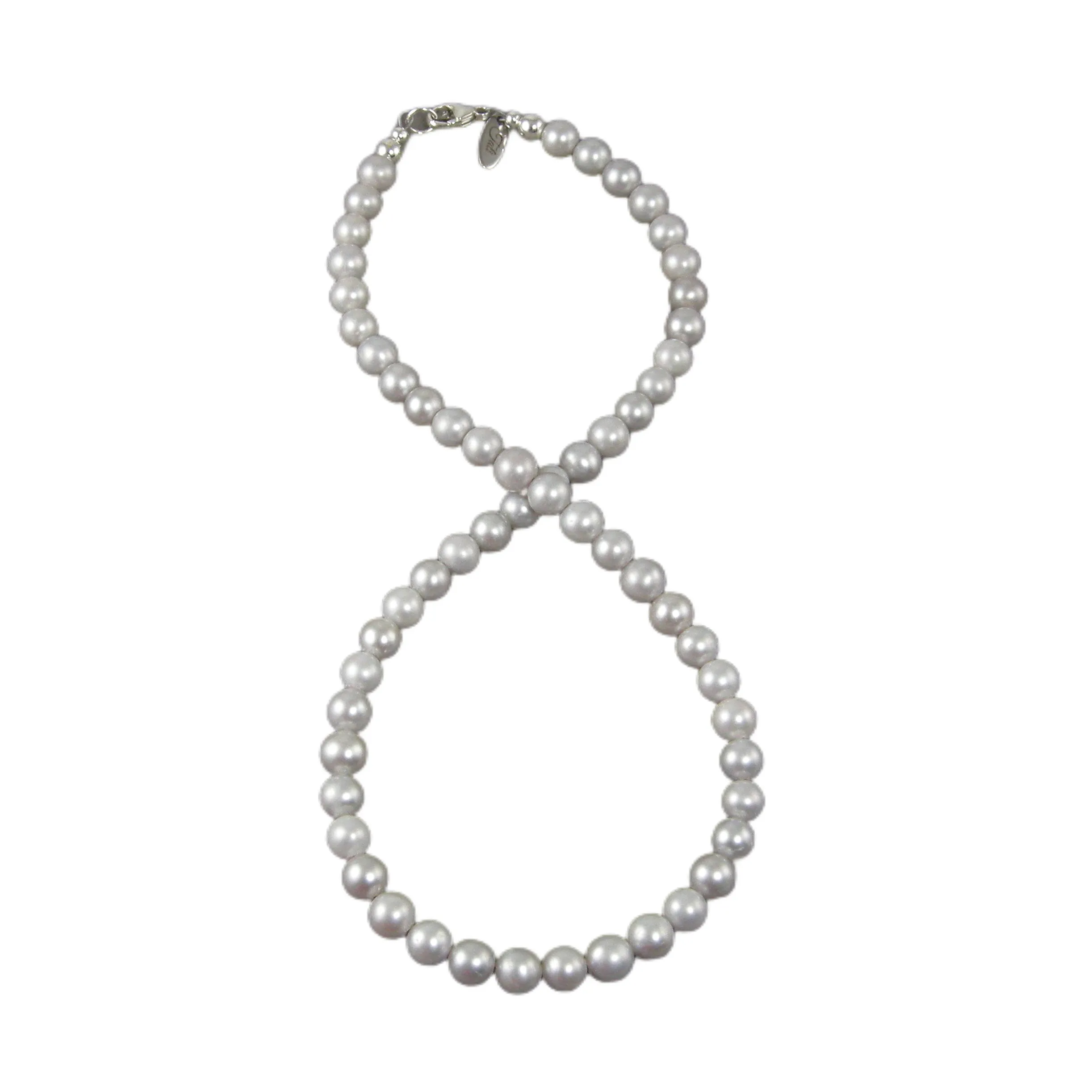 Light Gray Pearl Necklace, Grey Pearl Necklace, Single Strand Pearl Necklace