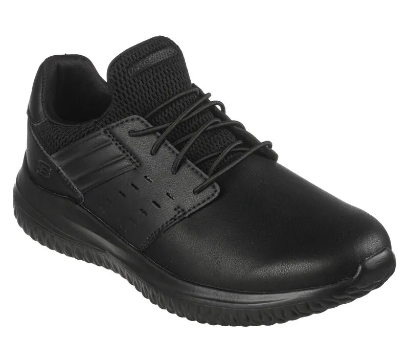 Mens Wide Fit Skechers Street Wear Delson 3.0 210308 Luxury Walking Trainers - Black