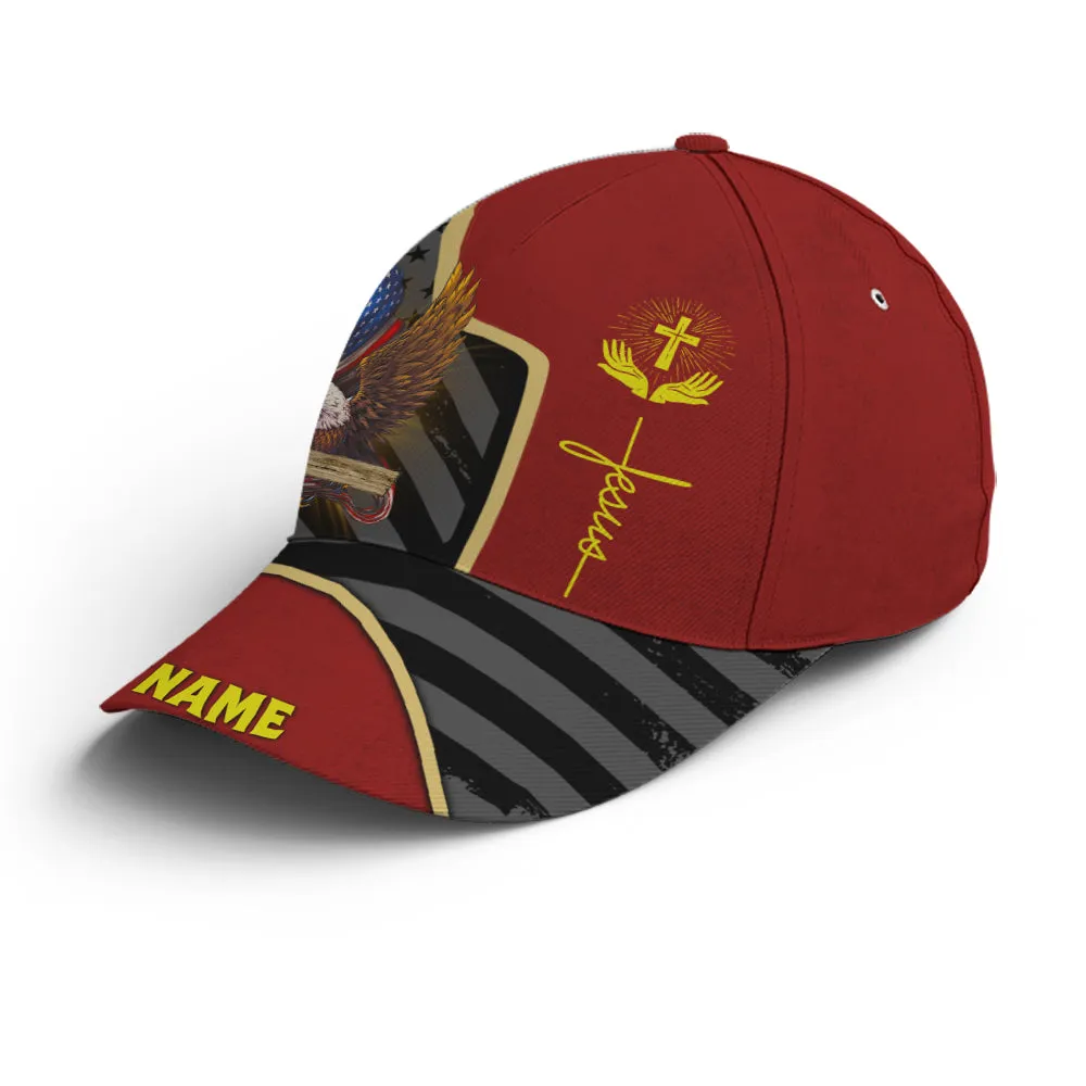 Personalized Patriotic American Eagle With Cross Baseball Cap Coolspod
