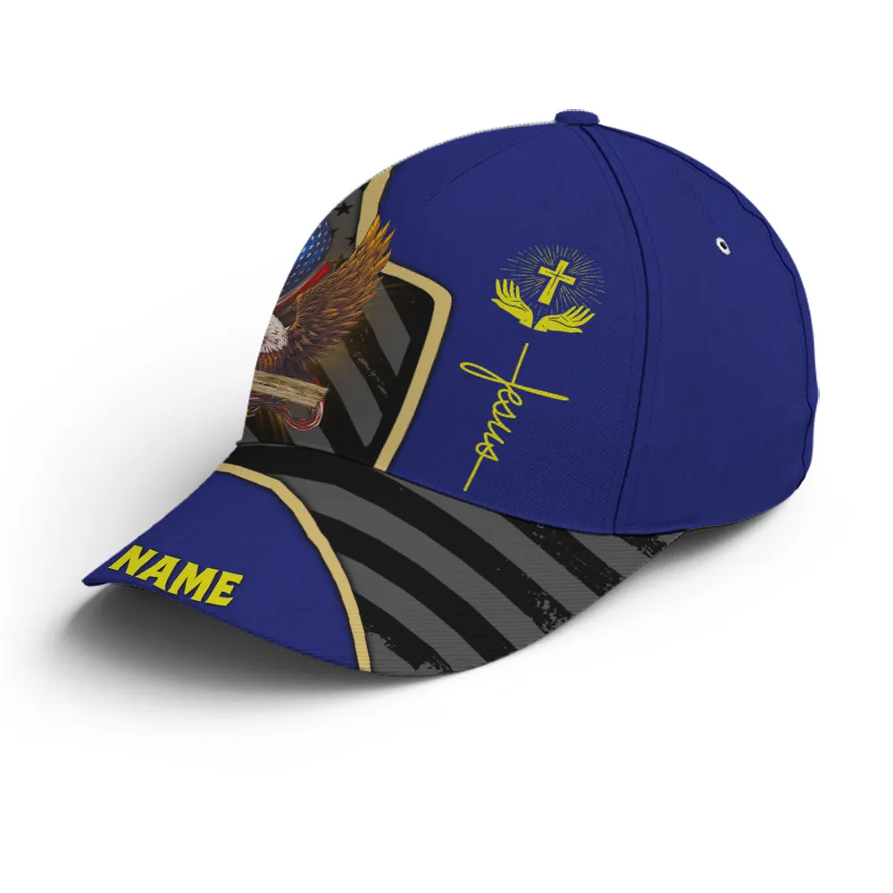 Personalized Patriotic American Eagle With Cross Baseball Cap Coolspod