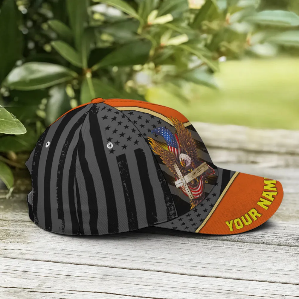 Personalized Patriotic American Eagle With Cross Baseball Cap Coolspod