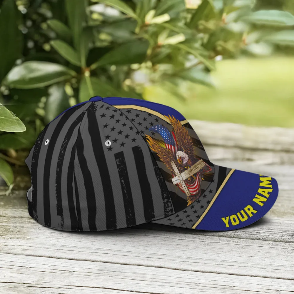 Personalized Patriotic American Eagle With Cross Baseball Cap Coolspod