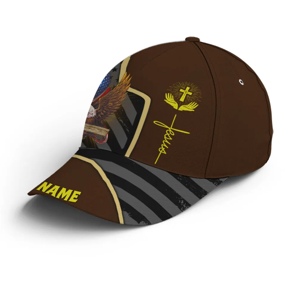 Personalized Patriotic American Eagle With Cross Baseball Cap Coolspod
