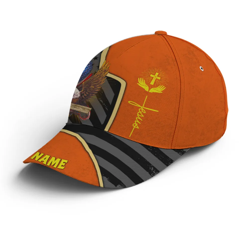 Personalized Patriotic American Eagle With Cross Baseball Cap Coolspod
