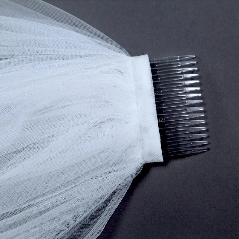 "Loreen" - Lace Edge Cathedral Bridal Veil - Available in White and Ivory