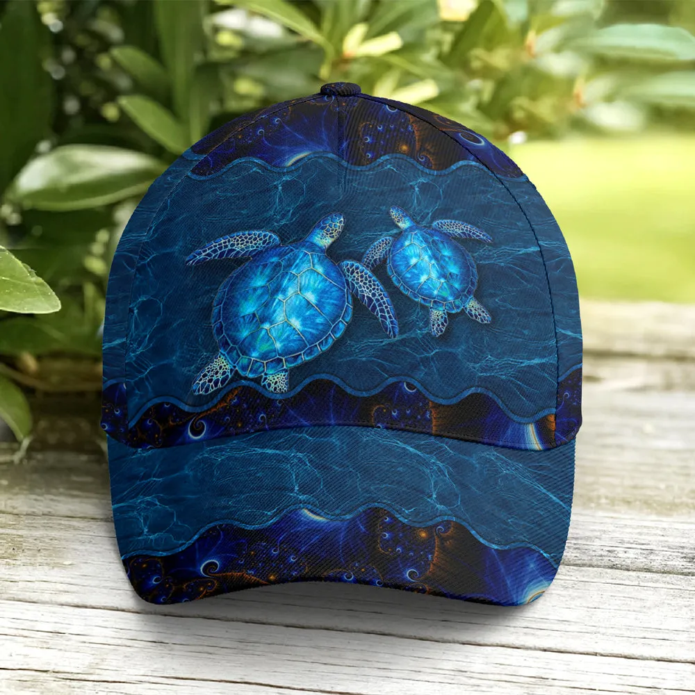 Sea Turtle In The Ocean Print Baseball Cap Coolspod