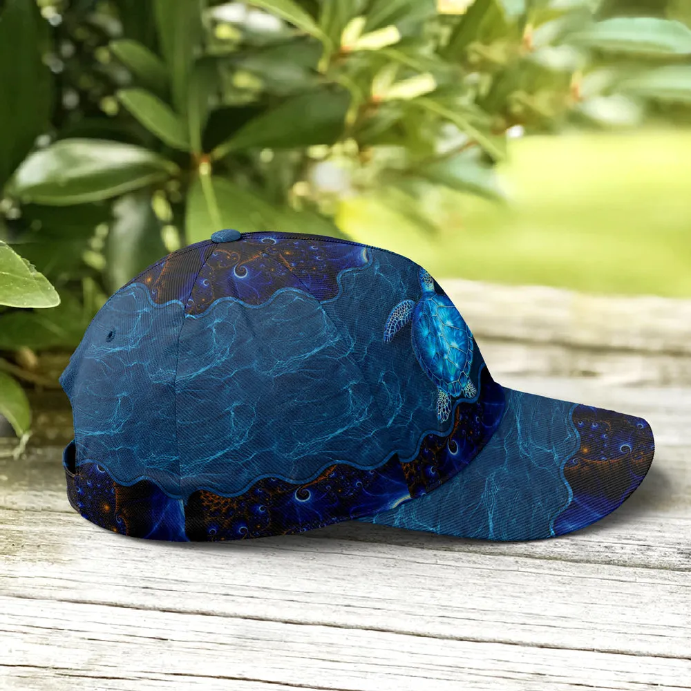 Sea Turtle In The Ocean Print Baseball Cap Coolspod