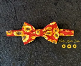 Sunflower Bow Tie, Fall, Harvest Floral Bow Tie