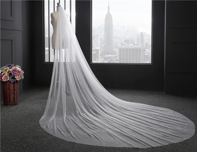Wedding Veil / Soft Tulle long with comb