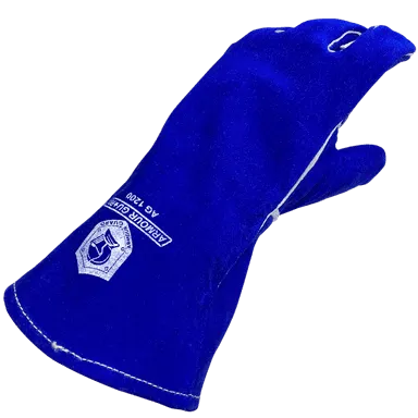 WELDING GLOVES, STICK - COTTON LINED, BLUE,  PREMIUM SIDE SPLIT COWHIDE -AG-1200