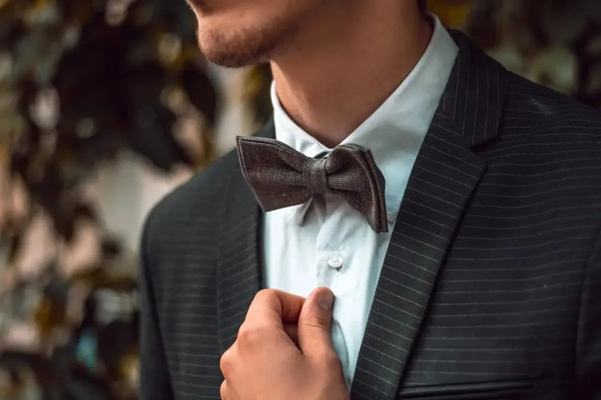 White Linen Bow Tie - Classic Accessory for Men & Boys at Weddings