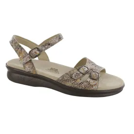 Women's Duo Quarter Strap Sandal Multisnake Taupe