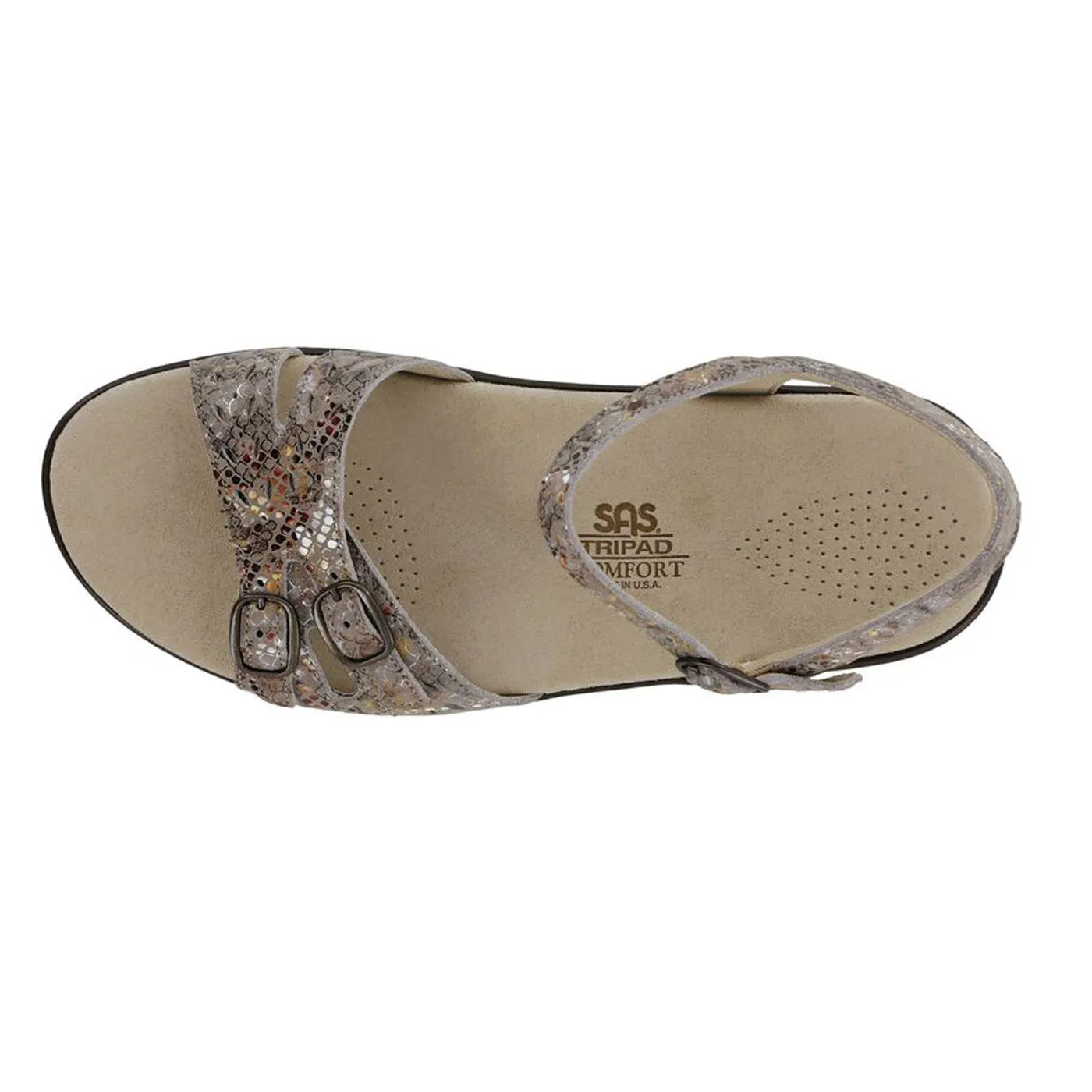 Women's Duo Quarter Strap Sandal Multisnake Taupe