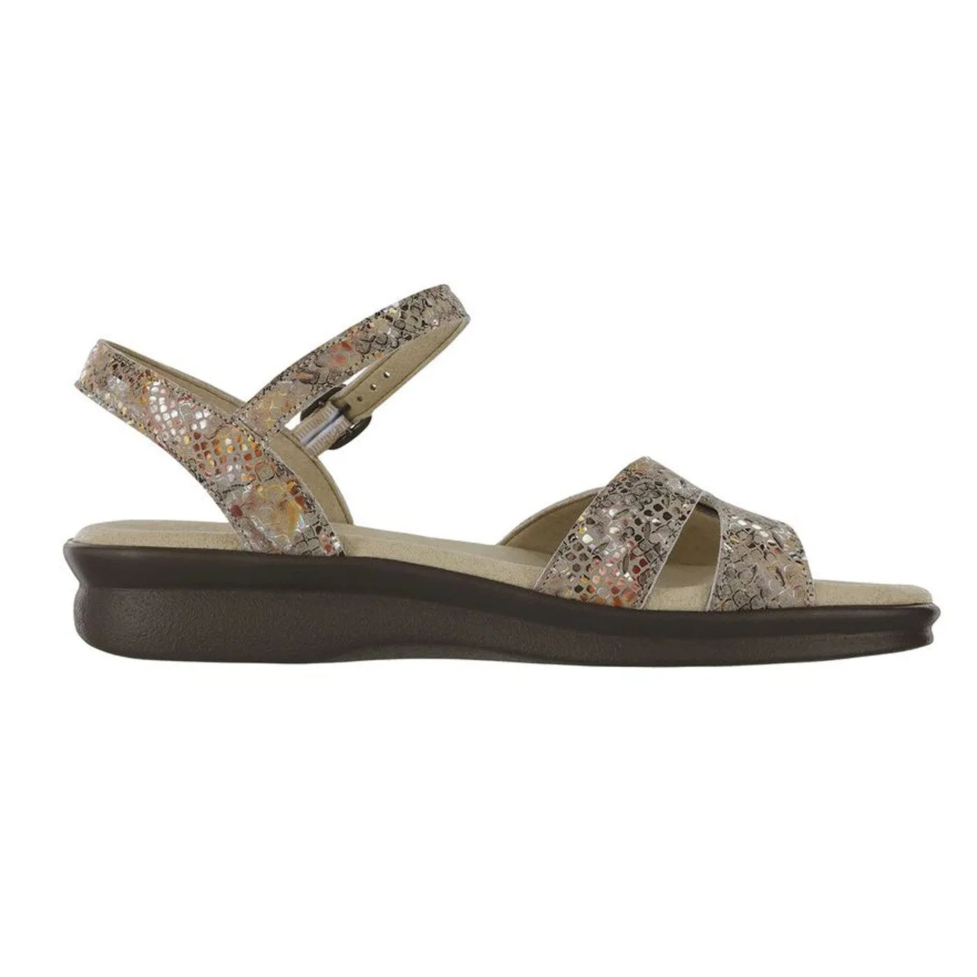 Women's Duo Quarter Strap Sandal Multisnake Taupe